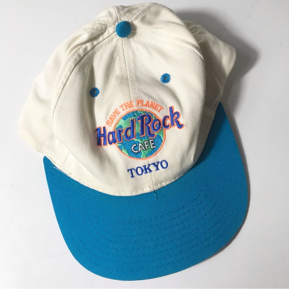 Vintage Hard Rock Cafe Tokyo White and Blue Baseball Hat